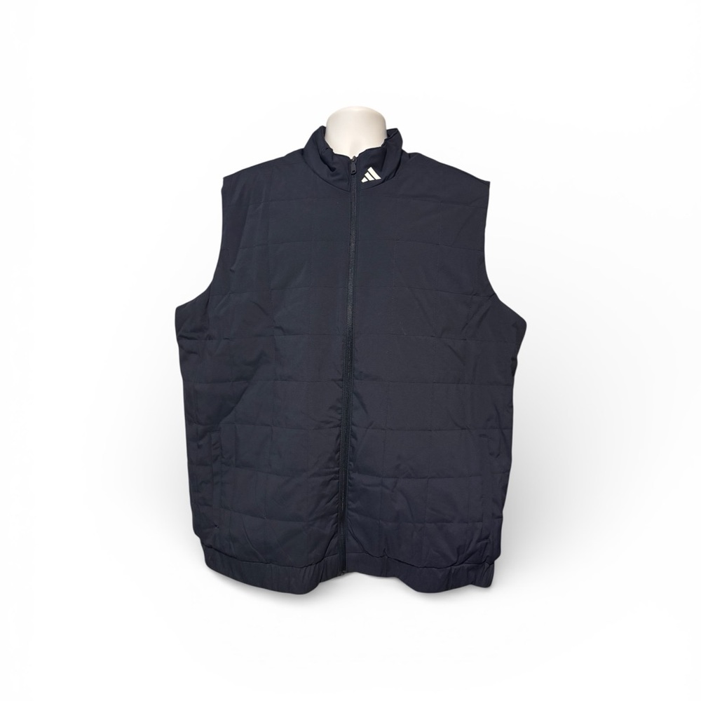 Adidas Men’s Quilted Full Zip Up Vest With Front Pockets Navy 2XL NWT